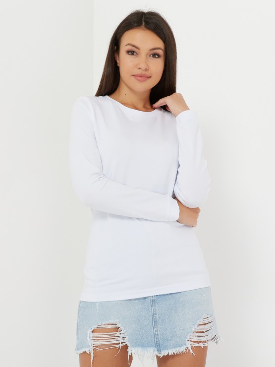 long-sleeve BASIC white